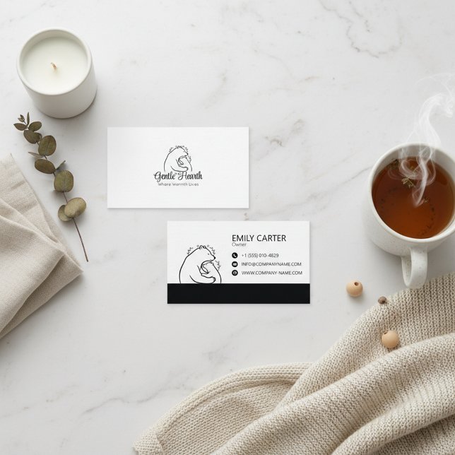 Editable Cozy Brand Business Card Template Visitenkarte (Von Creator hochgeladen)