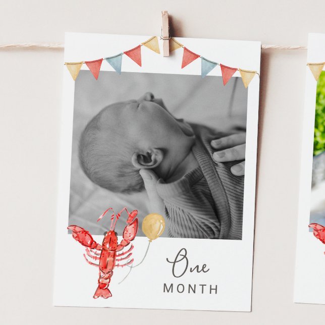 Editable Crawfish Monthly Photo Banner Card Einladung (Von Creator hochgeladen)