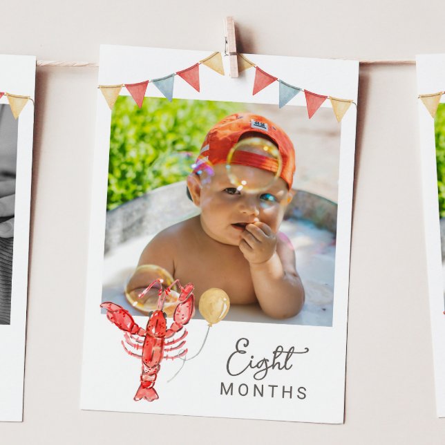 Editable Crawfish Monthly Photo Banner Card Einladung (Von Creator hochgeladen)