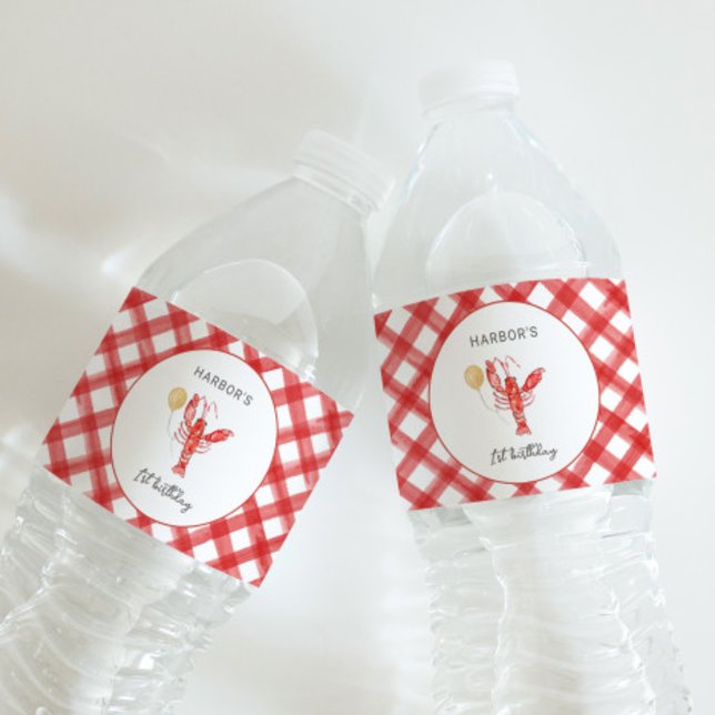 Editable Crawfish Water Bottle Labels Wasserflaschenetikett (Von Creator hochgeladen)