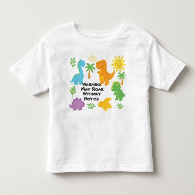 Editable Crayon Style – Dinosaur Roarsome Kleinkind T-shirt (Vorderseite)