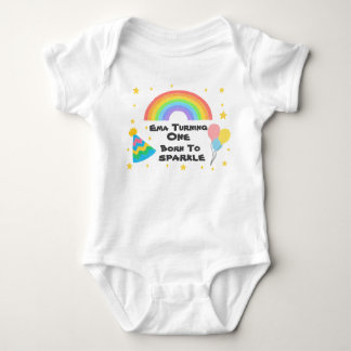 Editable Crayon Style - Rainbow Celebration Baby Strampler