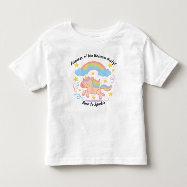 Editable Crayon Style – Unicorn Dream Sparkle Kleinkind T-shirt (Vorderseite)