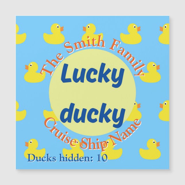 Editable Cruise Duck Door Magnet (Vorderseite)