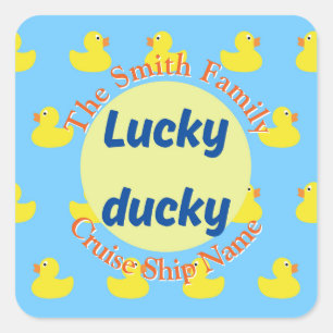 Editable Cruise Duck Quadratischer Aufkleber
