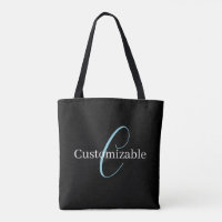 Editable Curry Script Monogram Black White