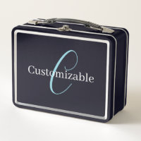Editable Curry Script Monogram Black White