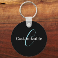 Editable Curry Script Monogram Black White