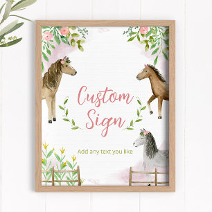 Editable Custom Sign for Horday Party Poster