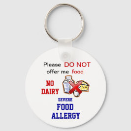 Editable Dairy Food Allergy Alert Schlüsselanhänge Schlüsselanhänger