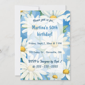 Editable Daisy Birthday Einladung
