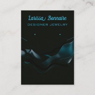 Editable Dark Blue Waves Juwelierkarten Visitenkarte