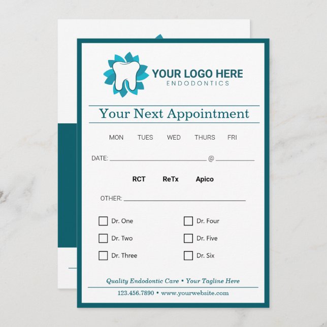 Editable Dental Next Termin Einladung (Vorne/Hinten)