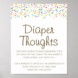 Editable Diaper Gedanken signieren, Späte Night Di Poster