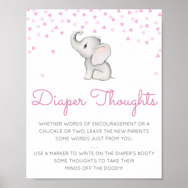 Editable Diaper Gedanken signieren, Späte Night Di Poster (Vorne)
