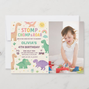Editable Dino Party Einladung
