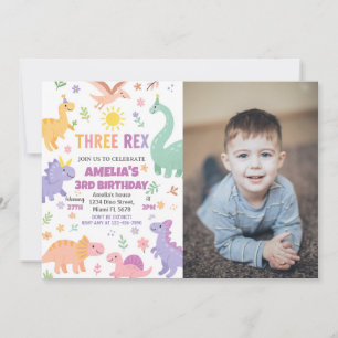 Editable Dino Party Einladung für Jungen oder Mädc