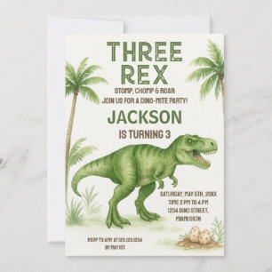 Editable Dino Party Einladung für Jungen oder Mädc