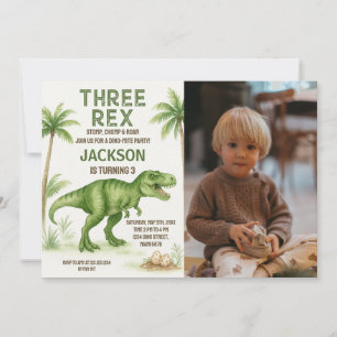 Editable Dino Party Einladung für Jungen oder Mädc