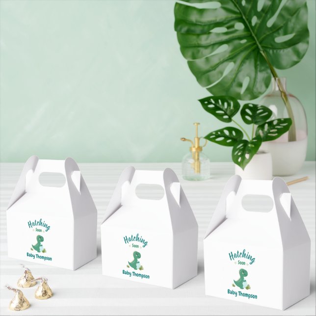 Editable Dinosaur Baby Boy Dusche Schnürung bald Geschenkschachtel (Zahlreiche)