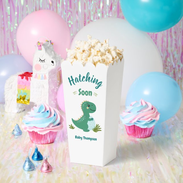 Editable Dinosaur Baby Boy Dusche Schnürung bald Geschenkschachtel (Party)