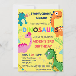 Editable Dinosaur Birthday Einladung