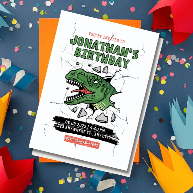 Editable Dinosaurier Einladung, Kindergeburtstag P Einladung (Von Creator hochgeladen)