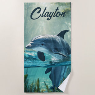 Editable Dolphin Strandtuch