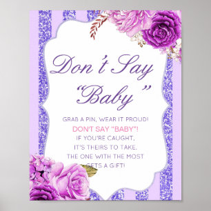 Editable Don't Say Baby Sign, schnappen Sie sich e Poster