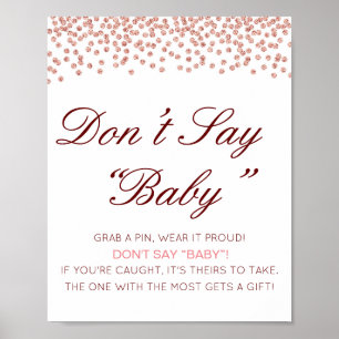 Editable Don't Say Baby Sign, schnappen Sie sich e Poster