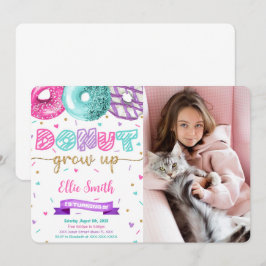 Editable Donut Birthday Foto Einladung