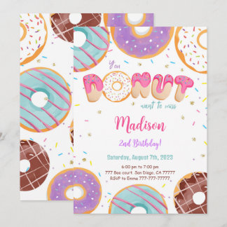 Editable Donut Birthday Party Einladung