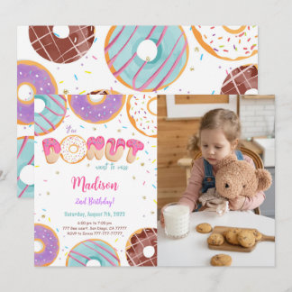 Editable Donut Birthday Party Foto Einladung