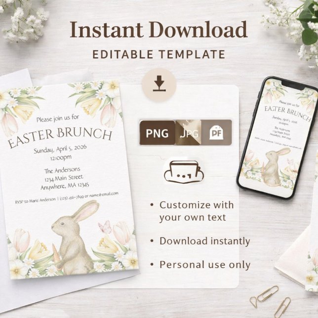 Editable Easter Brunch Invitation Instant Download Einladung (Von Creator hochgeladen)