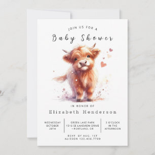 Editable einzigartige Barn Cow Babydusche Einladung