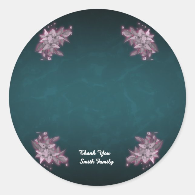 Editable Elegant Floral Paper Plates Runder Aufkleber (Vorderseite)