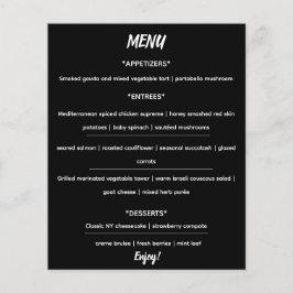 Editable Elegante Black and White Menu Flyer