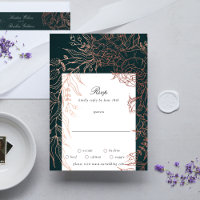 Editable Emerald Blume Wreath Copper Foil Wedding