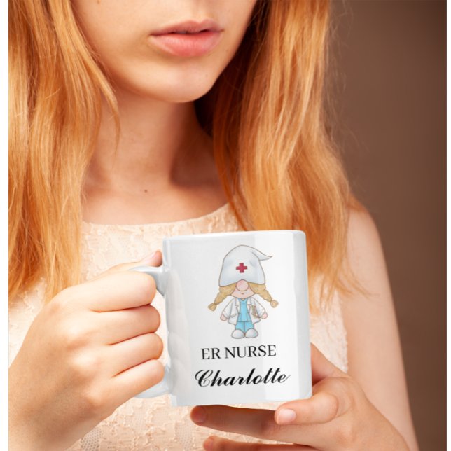 Editable Emergency Room Nurse Gift Funny ER Nurse  Kaffeetasse (Von Creator hochgeladen)