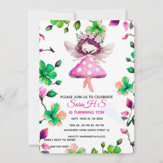 Editable Fairy Birthday Einladung, Fairy Birthday Einladung