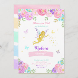 Editable Fairy Birthday Party Einladung