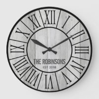 EDITABLE Family Farmhouse Clock - Grauholz