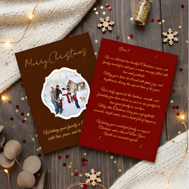  Editable Family Photo Christmas Card Dankeskarte (Von Creator hochgeladen)