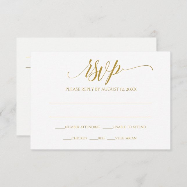 EDITABLE FARBE: Hope Calligraphy RSVP Card Einladung (Vorne/Hinten)