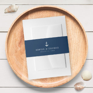 Editable Farbe Moderne klassische Ankerhochzeit Einladungsbanderole
