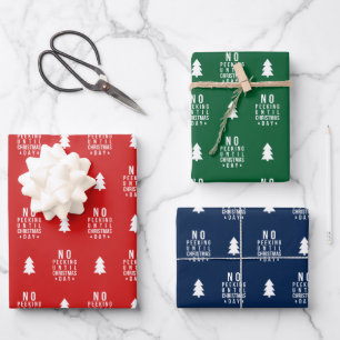 Editable Farbe No Peeking bis Weihnachten Geschenkpapier Set