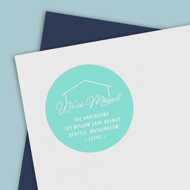 EDITABLE FARBE Wir haben die Rücksendeadresse des  Runder Aufkleber (Von Creator hochgeladen)