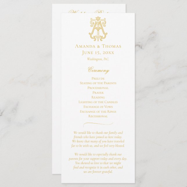 EDITABLE FARBEN AM Monogram TA Monogram Program Programm (Vorne/Hinten)