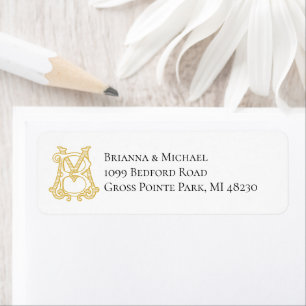 EDITABLE FARBEN BM Monogramm MB Monogramm-Etikett