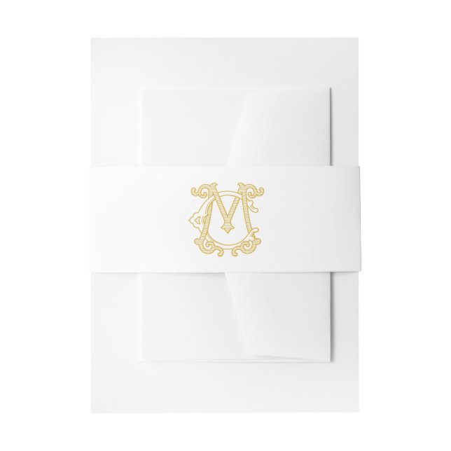 EDITABLE FARBEN CM Monogramm MC Monogramm Bauchban Einladungsbanderole (Vorderseite Beispiel)